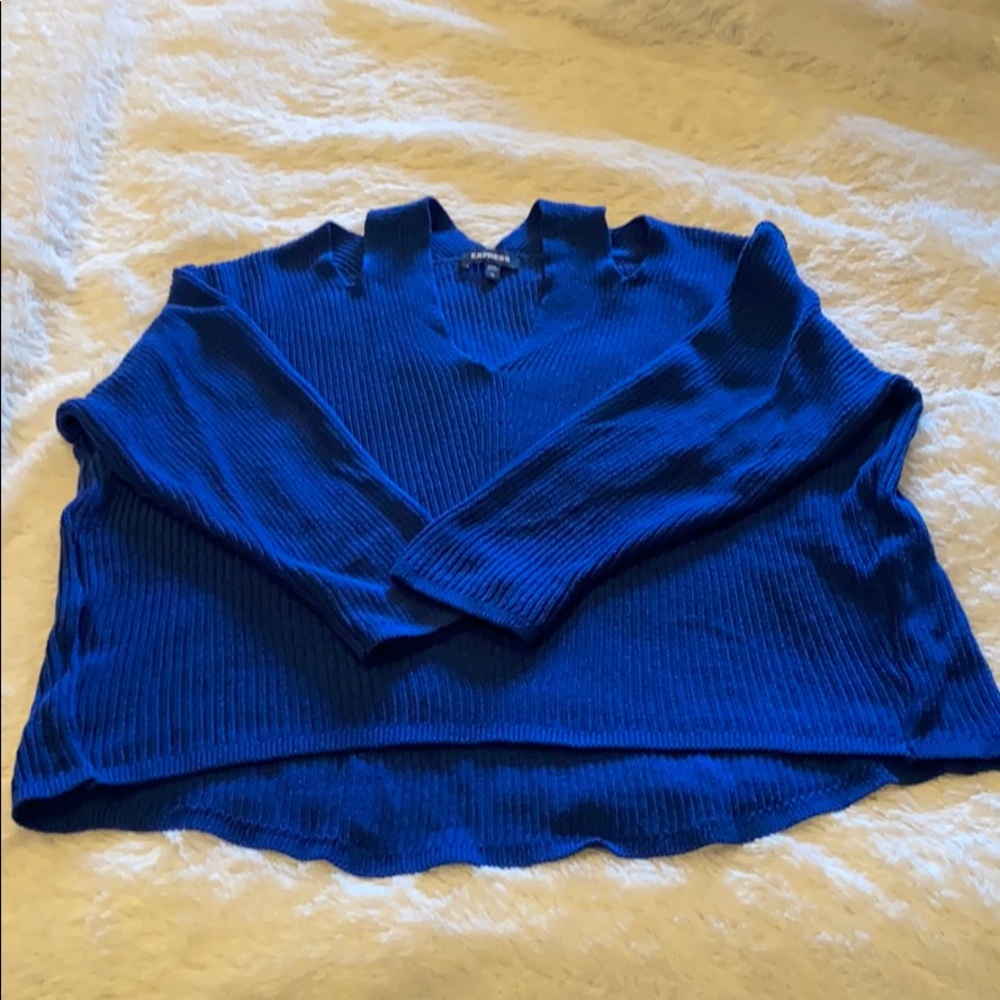 Express High Low Cold Shoulder Sweater (L)